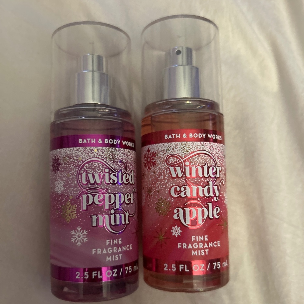 2pc Christmas body mists bath and body works